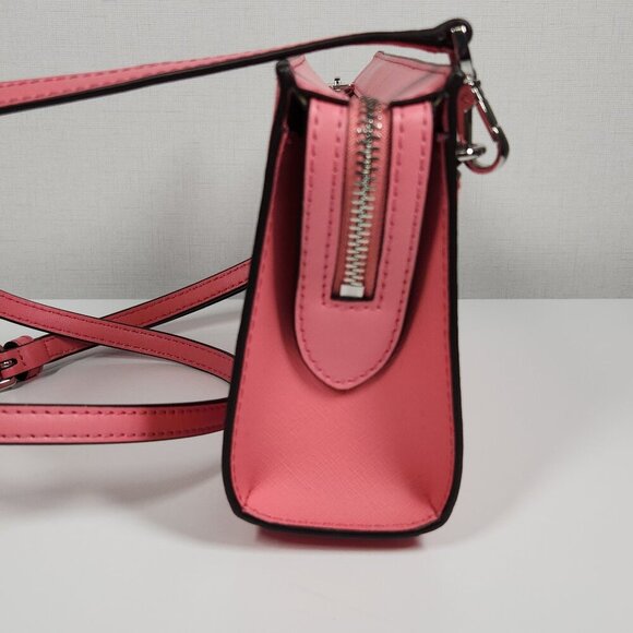 Michael Kors Sheila Small Faux Leather Crossbody Bag Pink - Picture 6 of 10